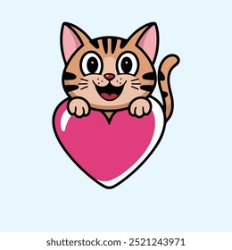 cute cat sticker, vector illustration