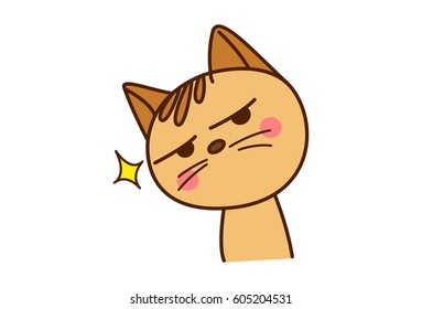 Cute Cat Sticker. vector illustration. Isolated don white background.
