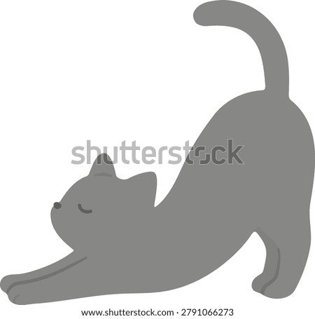 Cute cat stretching its body illustration