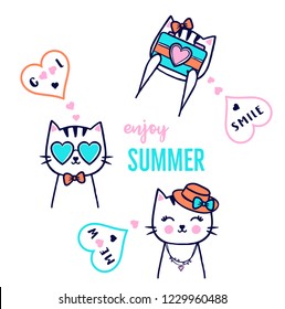 cute cat summer 