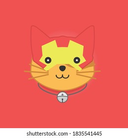 cute cat superhero vector design illustration.