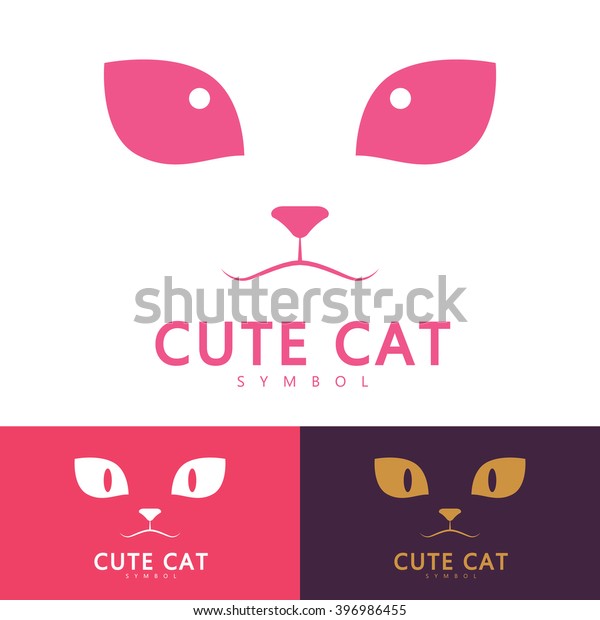 Cute Cat Symbol Icon Vector Illustration Stock Vector (Royalty Free ...