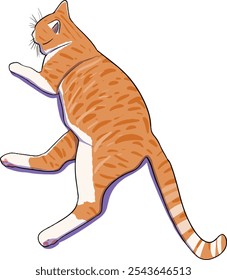 a cute cat, symbolizing companionship, playfulness, and domestic life Vector, perfect for content related to pets, animal care, and home comfort.