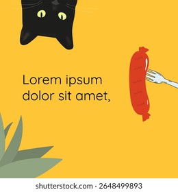 gato bonito t com caráter de comida