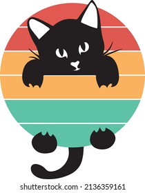 Cute Cat T Shirt Design, Vector File. Pet Animals T Shirt Design.