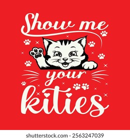 cute cat t shirt design  illustration