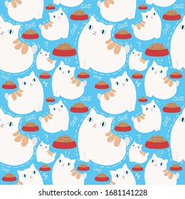 cute cat theme vector pattern