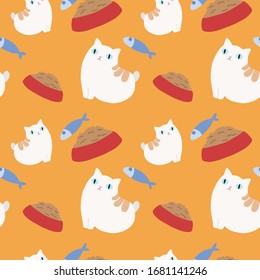 cute cat theme vector pattern