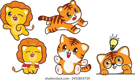 CUTE CAT AND TIGER FOR CHILDREN
