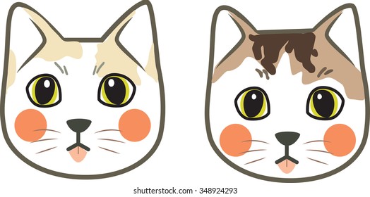 cute cat tongue out vector