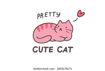 Cute Cat T-shirt design vector illustration