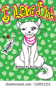 cute cat / T-shirt graphics / cute cartoon characters / cute graphics for kids / Book illustrations