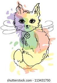 cute cat / T-shirt graphics / cute cartoon characters / cute graphics for kids / Book illustrations