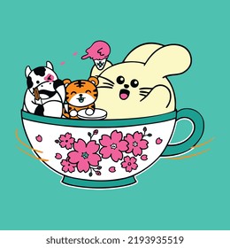 Cute Cat Tshirt Vector Design
