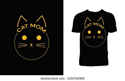 Cute Cat Typography T Shirt Design 