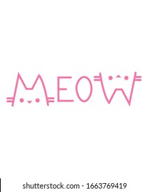 cute cat typography for t shirts, hoodies or any printing purpose.
