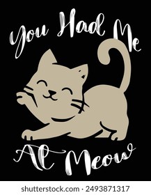 cute cat and typography t-shart design for cat lover