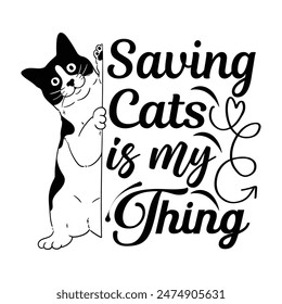 cute Cat typography t-shirt design