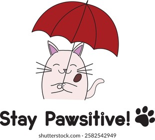 Cute Cat with an Umbrella 