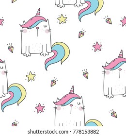 Cute cat unicorn