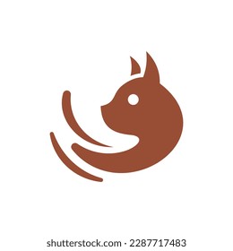 Cute cat unique modern logo