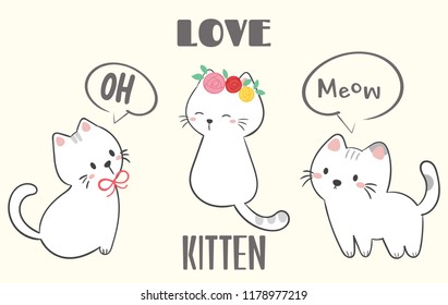 Cute cat vector.