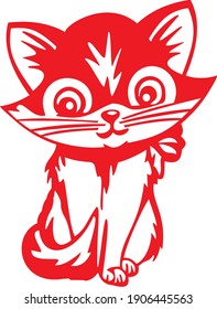 cute cat in vector art style
