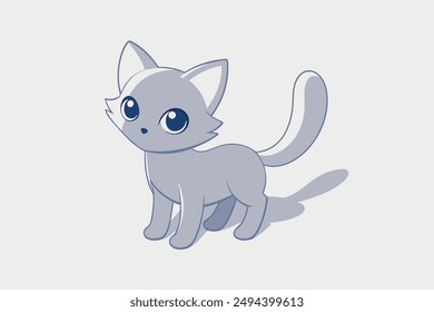 A Cute cat vector art in white background illustration.