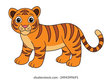 A Cute cat vector art in white background illustration.
