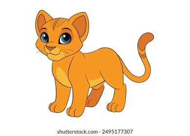 A Cute cat vector art in white backhround illustration.