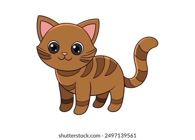 A Cute cat vector art in white background illustration.