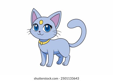 Un lindo Arte vectorial de gato en ilustración de fondo blanco.