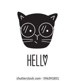Cute cat vector.  Can be used for school books and drawing poster, T-shirt Print and cartoon character.