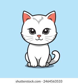 Cute cat vector cartoon illustration mascot isolated icon