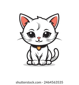Cute cat vector cartoon illustration mascot isolated icon