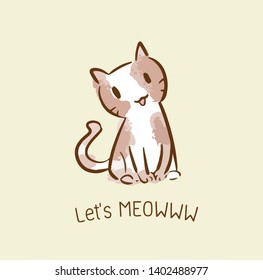 cute cat vector cartoon kawaii, relax  water color style, concept