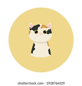 Cute Katze in Vektorgrafik, fröhliche Katze, Katzensymbol, Katzenmarkierung
