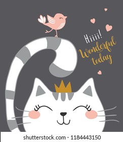 cute cat vector design.