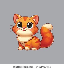 Cute cat vector design , Cartoon Cat Vector Art design