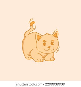 cute cat vector design crayon style
