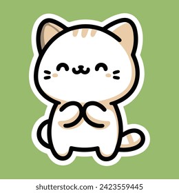 Cute Cat Vector Design Sticker