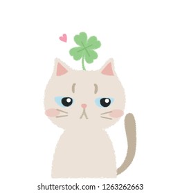 Cute cat vector design. sweet animal illustration. Vector hand drawn cute cat's, Isolated illustration with lettering on white background