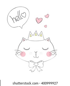 cute cat vector design. sweet animal illustration.