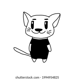 Cute cat vector design.Children illustration for School books and more. Animal print for emblem, t-shirt, poster, character