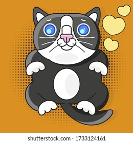 Cute Cat Vector Design.children's Illustration For School Textbooks And Much More. Meow. Animal Print.