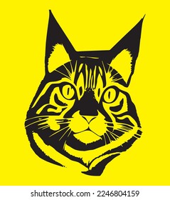 Cute cat vector design.Children's illustration for school books and more. Meow slogan. Animal print.