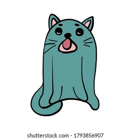 cute cat vector design.Funny cartoon character.vector Illustration of animals. white background