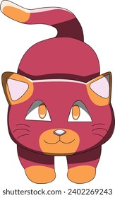 Ilustración de dibujos de vectores de gato recortado