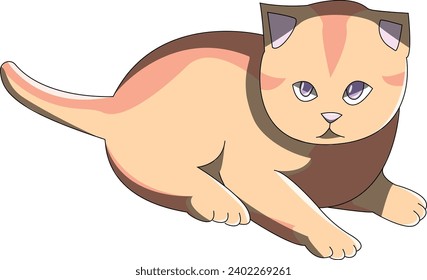 Cute Cat Vector Drawing Illustration