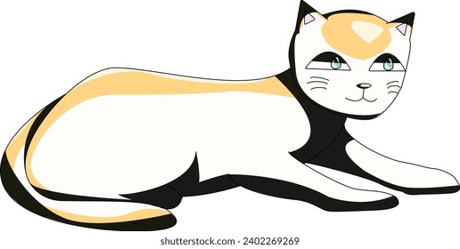 Cute Cat Vector Drawing Illustration